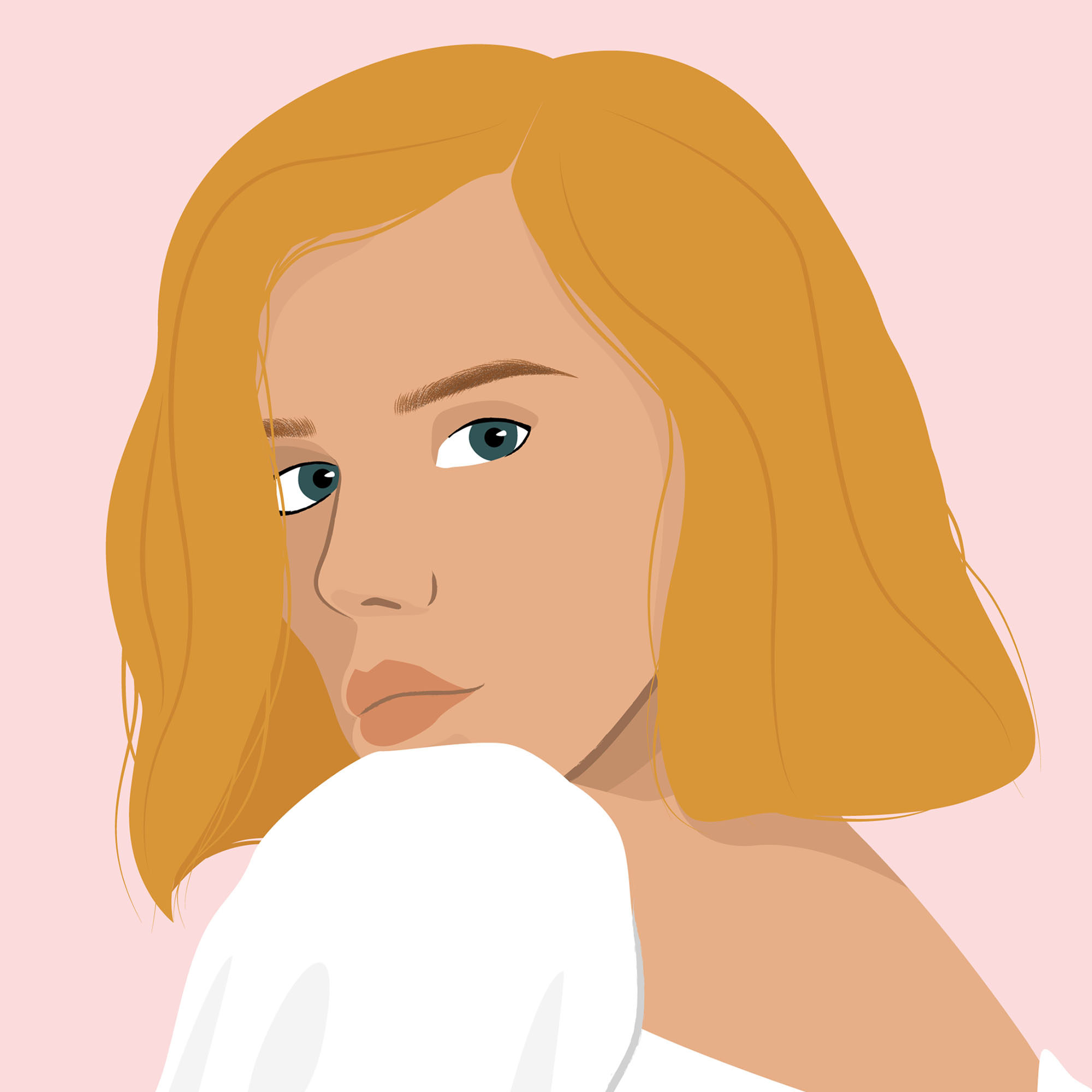 Illustration portrait pour le carnet Peach Beauty