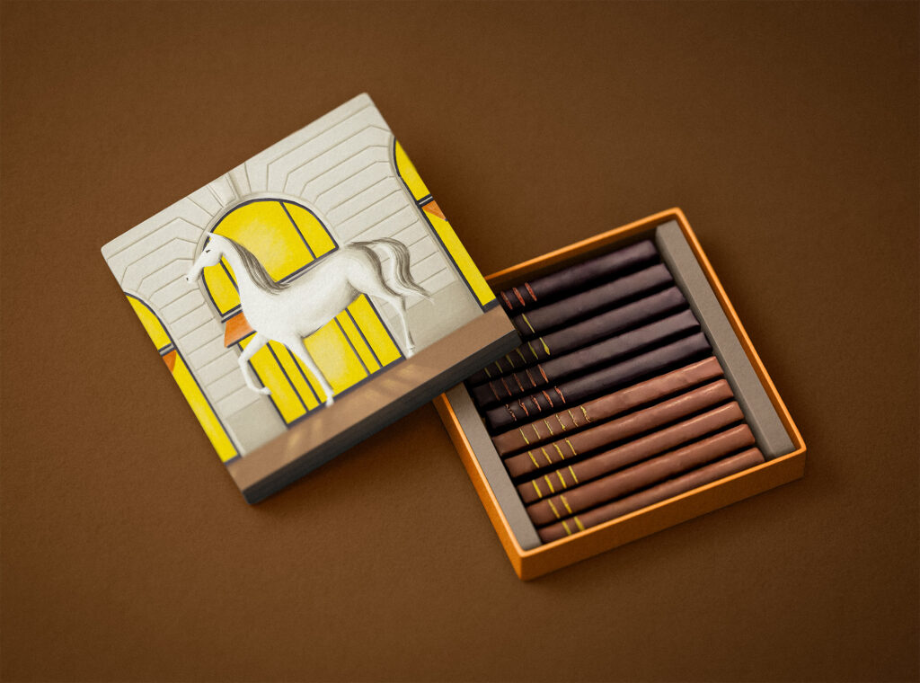 Illustration Faubourg Hermès pour coffret cadeau